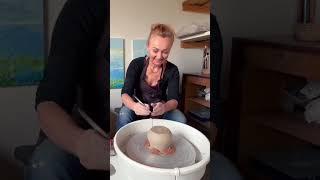 Making the bottom of my sea shell vase #shorts #clay #ceramics #art #short