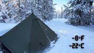 Winter Hot Tent Camping In Subzero Temperature