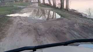 Honda Pioneer buggy trail ride in the woods New Years Eve 12/31 UTV 4WD rough muddy lakeview drive