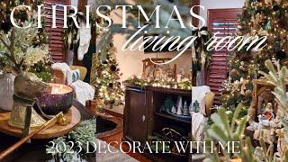 LIVING ROOM CHRISTMAS STYLING - DECORATE WITH ME 2023 | Holiday Decor Inspiration & Ideas