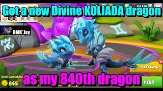 I got a new Divine KOLIADA dragon as my 840th dragon  - Dragon Mania Legends - (DMK*Jay) 드래곤 매니아 레전드