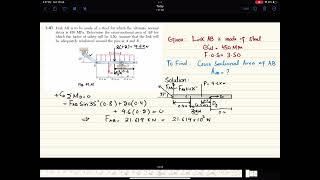 Find the cross section of link using factor of safety | Mechanics of materials beer and johnston