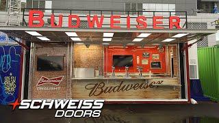 The Schweiss and Budweiser Bar Pod Designer Container Door