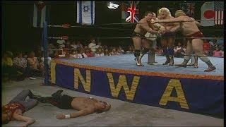 NWA Ric Flair and The Four Horsemen DESTROY The Road Warriors 06/21/1986