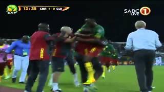 Gooooal! Cameroon strike early to take a one-nil lead...#CAM_GUI  #AZIWEKE