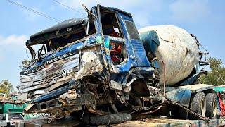 Nissan V8 340 TRUCK with Loader Cement Mixer Machine are Fully Crashed, How Its Incredible Repair