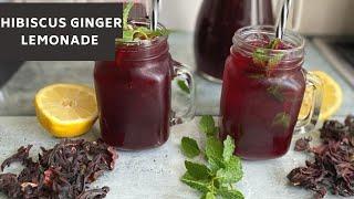 A Delicious Hibiscus Ginger Lemonade//Masof’s  Kitchen//Summer Refreshing Drink