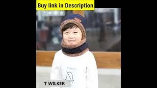 T WILKER 2Pcs Kids Winter Knitted Hats+Scarf Set Warm Fleece Lining Cap for 5-14 Year Old Boys Girls