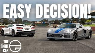 WHO WINS?! Corvette E-Ray Hybrid vs Z06 - Australia track comparison test