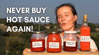 Chilli tasting contest + 4 Original HOT SAUCE/ CHILLI PASTE recipes we make on the farm!