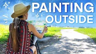 Sketchbook Painting OUTSIDE | Urban Sketching Watercolor + TIPS!