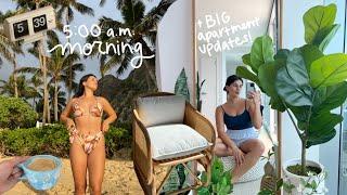 5AM day in my life: hawaii sunrise swim +  apartment updates!!