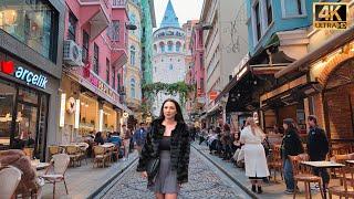 Istanbul Galata Tower Walking tour Historic Landmarks & Stunning Views in 4k