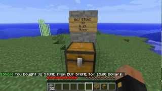 Minecraft Bukkit Plugins - ChestShop ( How to Create Shop) 1.2.5