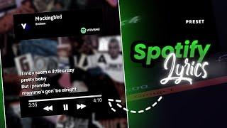 New Spotify Card lyrics Edit Preset Alight Motion l Instagram Trending Spotify Card Lyrics