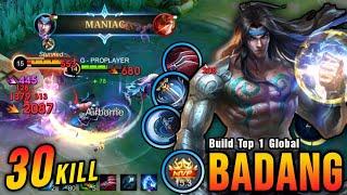 Almost SAVAGE!! 30 Kills Badang Brutal Critical Damage!! - Build Top 1 Global Badang ~ MLBB