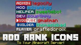 Add RANK ICONS to your Minecraft Server! Super Easy + Free Method!