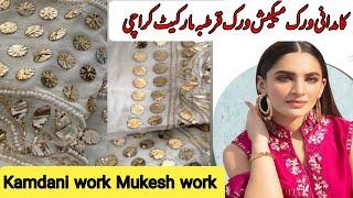 New Pakistani Mukesh work embroidery Kamdani work suit shop in Karachi online order with price