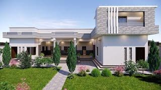 Single-story house design - 5 Bedrooms | Modern house design | Village House design