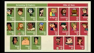 Total Drama Island Screaming Gophers and Killer Bass Team Members