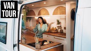 VAN TOUR: Luxury Van With Full Bathroom (Bohemian Style) ∙ Off-Grid Tiny Home For Full-Time Van Life