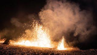 Footage from the new volcano eruption in Iceland 2022