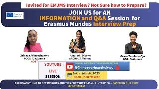 Q&A Session: Erasmus Mundus Joint Masters Scholarship Interview Preparation