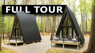 A-FRAME CABIN PREFAB KIT HOTEL FULL TOUR! DEN Outdoors DIY Cabin Build