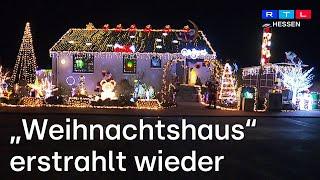 Weihnachtshaus in Ahnatal - Mit 130.000 Lichtern für den guten Zweck