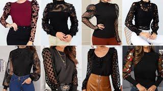 Top trending mesh puffy sleeves tops designs ideas for women 2024