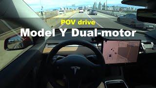 2021 Tesla model Y long range AWD POV drive