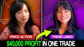 Trading Simple TREND LINE Strategy Made Her $100K A Year!