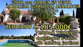 €185.000-FINCA CHALET EN VENTA CON JARDÍN Y GRAN PISCINA, MORALEDA, GRANADA, ANDALUCIA