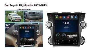 KiriNavi Android Head Unit Car Radio For Toyota Highlander 2009-2013 12.1 Inch GPS Navigation System