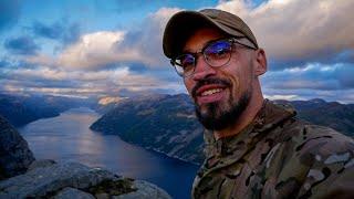 Preikestolen-noc pod najpiękniejszym tarasem świata z widokiem na Lysefjord. Norwegia na dziko.