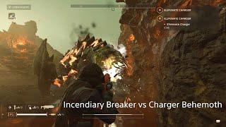 Incendiary Breaker vs Charger Behemoth -  HELLDIVERS 2