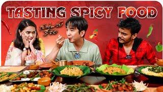 Sri Satya Korean Friend Tasting Spicy Food | Indian Spicy Food Challenge | iDream Trending