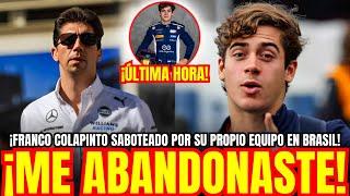 ¡TRAICIÓN EN LA F1! ¿WILLIAMS DEJA a FRANCO COLAPINTO SIN OPCIONES EN BRASIL?