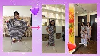 DIY: COLD SHOULDER DRESS TO KID'S LONG DRESS I Maily Lubid