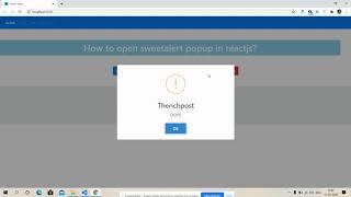 Reactjs Sweetalert Popup Working Example
