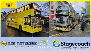 Buses around Manchester City Centre on Wednesday 18th December 2024