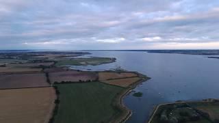 Drone flight over Goldhanger / Heybridge Creek in Maldon Essex