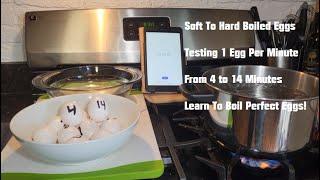 How To Cook Hard Boiled Eggs. Testing 4 - 14 Minutes Cook Times. 1 Egg Per Minute.