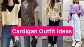 Korean Fashion Ideas | Cardigan Outfit Ideas. ୭˚. ᵎᵎ 