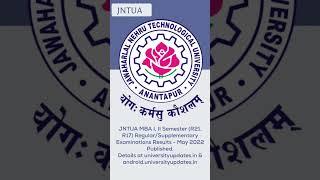 JNTUA MBA I, II Semester (R21, R17) Regular/Supplementary Examinations Results - May 2022