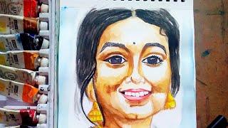 Bhromor koio giya|portrait drawing|watercolor painting #shorts #short  #trending #viral #ps #youtube