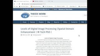 Levels of Digital Image Processing | M Tech PhD | Thesis Guidance