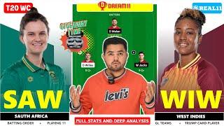 SAw vs WIw Dream11, SA-W vs WI-W Dream11 Prediction, Sauth Africa vs West Indies 3rd T20 Match Team