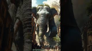 Epic Giant Stone Elephant Marches Through City - AIPlannet Exclusive