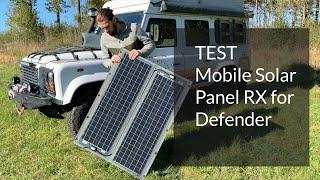 Testing - foldable solar panel with Land Rover Defender